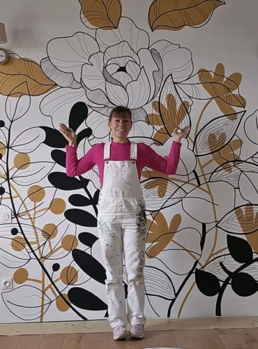 Fresque murale, décorative et intérieure pour des particuliers. Signée Mathilde Jauilhac, artiste dans les départements de la Charente-Maritime, de la Charente et partout en France.