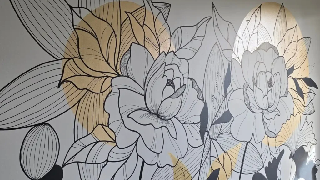 Fresque murale, décorative et intérieure pour des particuliers. Signée Mathilde Jauilhac, artiste dans les départements de la Charente-Maritime, de la Charente et partout en France.