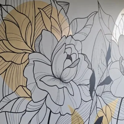 Fresque murale, décorative et intérieure pour des particuliers. Signée Mathilde Jauilhac, artiste dans les départements de la Charente-Maritime, de la Charente et partout en France.